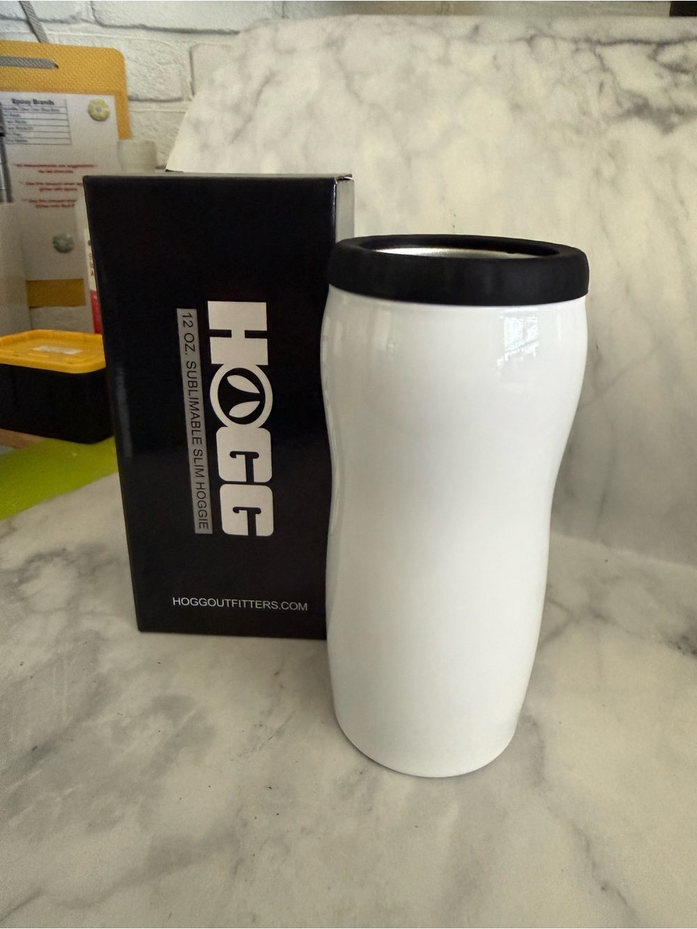 Hogg Outfitters White 12 oz Sublimatable Travel Tumbler with Black Lid